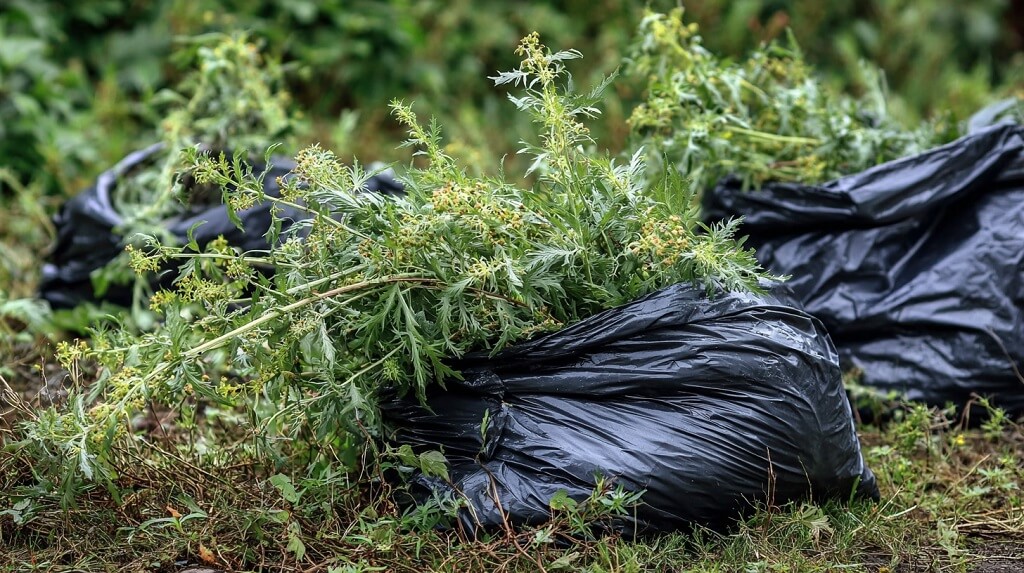 Isečene stabljike ambrozije u kesama